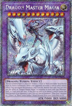 Dragon Master Magia (Platinum Secret Rare) [RA04-EN055] - Quarter Century Stampede 1st Edition - Platinum Secret Rare - Trinity Hobby