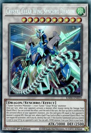 Crystal Clear Wing Synchro Dragon (CR) [RA04-EN059] - Quarter Century Stampede 1st Edition - Collector's Rare - Trinity Hobby