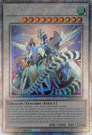 Crystal Clear Wing Synchro Dragon (Platinum Secret Rare) [RA04-EN059] - Quarter Century Stampede 1st Edition - Platinum Secret Rare - Trinity Hobby