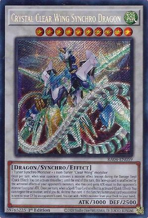 Crystal Clear Wing Synchro Dragon (Secret Rare) [RA04-EN059] - Quarter Century Stampede 1st Edition - Secret Rare - Trinity Hobby