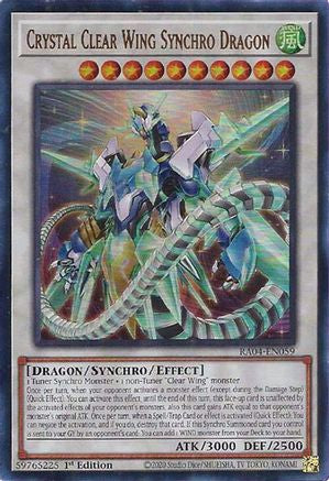 Crystal Clear Wing Synchro Dragon (UR) [RA04-EN059] - Quarter Century Stampede 1st Edition - Ultra Rare - Trinity Hobby