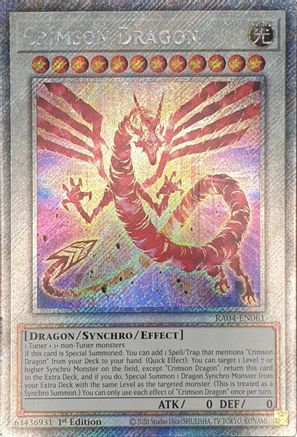 Crimson Dragon (card) (Platinum Secret Rare) [RA04-EN061] - Quarter Century Stampede 1st Edition - Platinum Secret Rare - Trinity Hobby