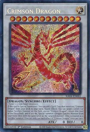 Crimson Dragon (card) (Secret Rare) [RA04-EN061] - Quarter Century Stampede 1st Edition - Secret Rare - Trinity Hobby