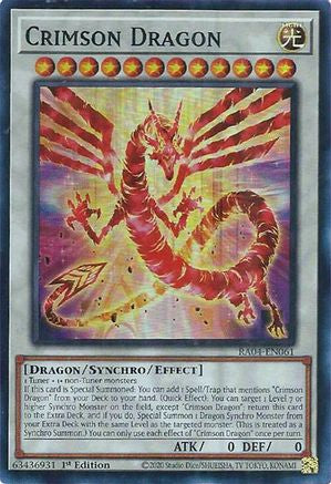 Crimson Dragon (card) [RA04-EN061] - Quarter Century Stampede 1st Edition - Super Rare - Trinity Hobby