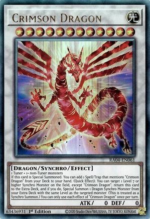 Crimson Dragon (card) (Ultimate Rare) [RA04-EN061] - Quarter Century Stampede 1st Edition - Ultimate Rare - Trinity Hobby