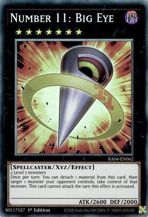 Number 11: Big Eye (CR) [RA04-EN062] - Quarter Century Stampede 1st Edition - Collector's Rare - Trinity Hobby