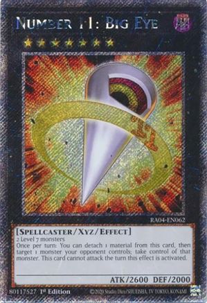 Number 11: Big Eye (Platinum Secret Rare) [RA04-EN062] - Quarter Century Stampede 1st Edition - Platinum Secret Rare - Trinity Hobby