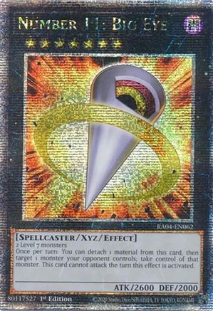 Number 11: Big Eye (Quarter Century Secret Rare) [RA04-EN062] - Quarter Century Stampede 1st Edition - Quarter Century Secret Rare - Trinity Hobby