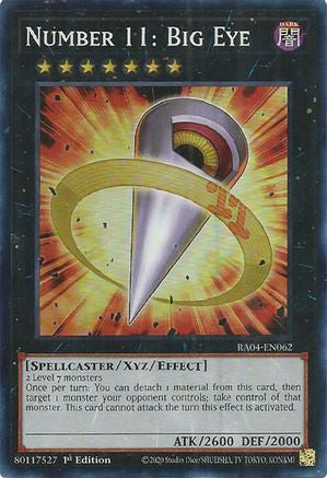 Number 11: Big Eye [RA04-EN062] - Quarter Century Stampede 1st Edition - Super Rare - Trinity Hobby