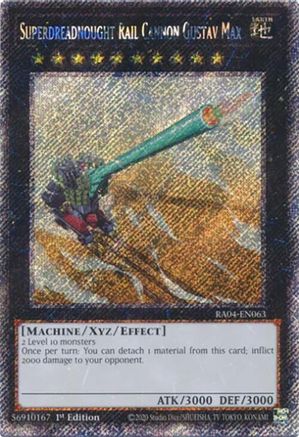 Superdreadnought Rail Cannon Gustav Max (Platinum Secret Rare) [RA04-EN063] - Quarter Century Stampede 1st Edition - Platinum Secret Rare - Trinity Hobby