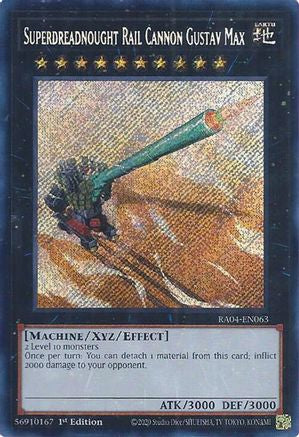 Superdreadnought Rail Cannon Gustav Max (Secret Rare) [RA04-EN063] - Quarter Century Stampede 1st Edition - Secret Rare - Trinity Hobby