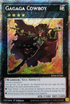 Gagaga Cowboy (Platinum Secret Rare) [RA04-EN064] - Quarter Century Stampede 1st Edition - Platinum Secret Rare - Trinity Hobby