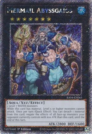 Mermail Abyssgaios (Platinum Secret Rare) [RA04-EN065] - Quarter Century Stampede 1st Edition - Platinum Secret Rare - Trinity Hobby
