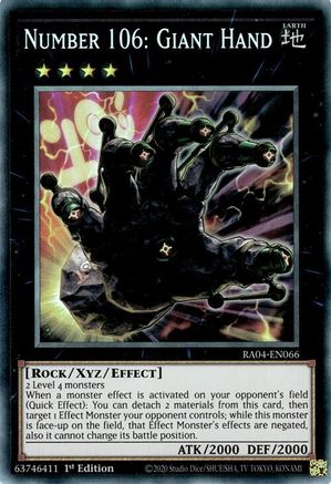 Number 106: Giant Hand (CR) [RA04-EN066] - Quarter Century Stampede 1st Edition - Collector's Rare - Trinity Hobby