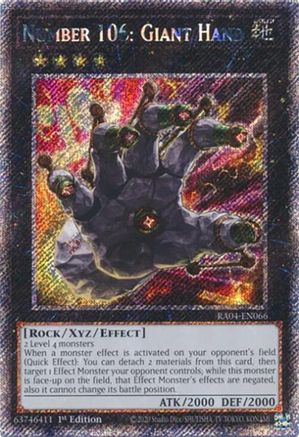 Number 106: Giant Hand (Platinum Secret Rare) [RA04-EN066] - Quarter Century Stampede 1st Edition - Platinum Secret Rare - Trinity Hobby