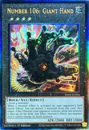 Number 106: Giant Hand (Ultimate Rare) [RA04-EN066] - Quarter Century Stampede 1st Edition - Ultimate Rare - Trinity Hobby