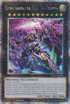 Divine Arsenal AA-ZEUS - Sky Thunder (New Art) (Quarter Century Secret Rare) [RA04-EN070] - Quarter Century Stampede 1st Edition - Quarter Century Secret Rare - Trinity Hobby