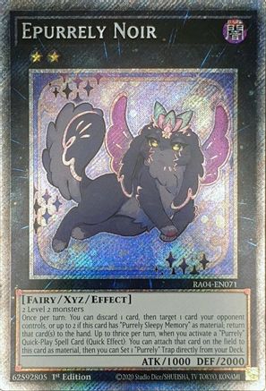 Epurrely Noir (Platinum Secret Rare) [RA04-EN071] - Quarter Century Stampede 1st Edition - Platinum Secret Rare - Trinity Hobby