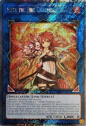 Hiita the Fire Charmer, Ablaze (Platinum Secret Rare) [RA04-EN074] - Quarter Century Stampede 1st Edition - Platinum Secret Rare - Trinity Hobby