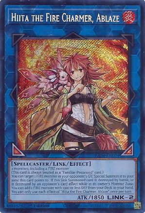 Hiita the Fire Charmer, Ablaze (Secret Rare) [RA04-EN074] - Quarter Century Stampede  - Secret Rare - Trinity Hobby