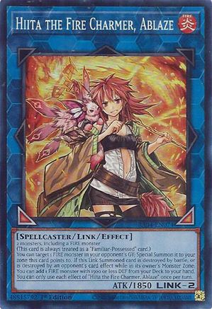 Hiita the Fire Charmer, Ablaze [RA04-EN074] - Quarter Century Stampede 1st Edition - Super Rare - Trinity Hobby