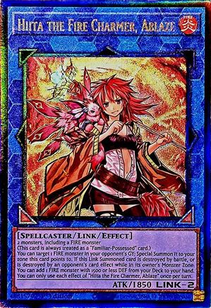 Hiita the Fire Charmer, Ablaze (Ultimate Rare) [RA04-EN074] - Quarter Century Stampede 1st Edition - Ultimate Rare - Trinity Hobby
