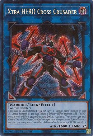 Xtra HERO Cross Crusader (Secret Rare) [RA04-EN076] - Quarter Century Stampede 1st Edition - Secret Rare - Trinity Hobby