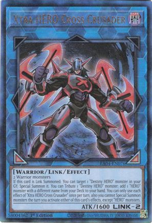 Xtra HERO Cross Crusader (Ultimate Rare) [RA04-EN076] - Quarter Century Stampede 1st Edition - Ultimate Rare - Trinity Hobby