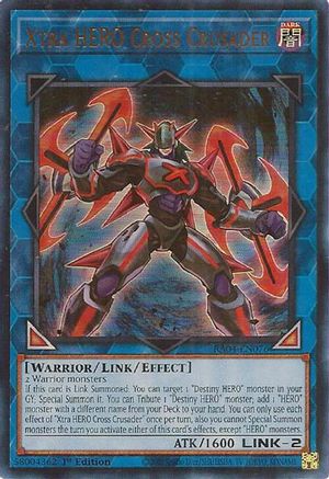 Xtra HERO Cross Crusader (UR) [RA04-EN076] - Quarter Century Stampede 1st Edition - Ultra Rare - Trinity Hobby