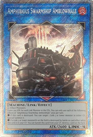Amphibious Swarmship Amblowhale (Platinum Secret Rare) [RA04-EN077] - Quarter Century Stampede 1st Edition - Platinum Secret Rare - Trinity Hobby