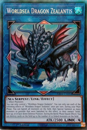 Worldsea Dragon Zealantis (CR) [RA04-EN082] - Quarter Century Stampede 1st Edition - Collector's Rare - Trinity Hobby