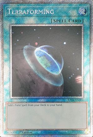 Terraforming (Platinum Secret Rare) [RA04-EN084] - Quarter Century Stampede 1st Edition - Platinum Secret Rare - Trinity Hobby