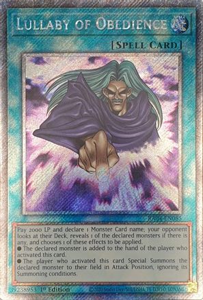 Lullaby of Obedience (Platinum Secret Rare) [RA04-EN085] - Quarter Century Stampede 1st Edition - Platinum Secret Rare