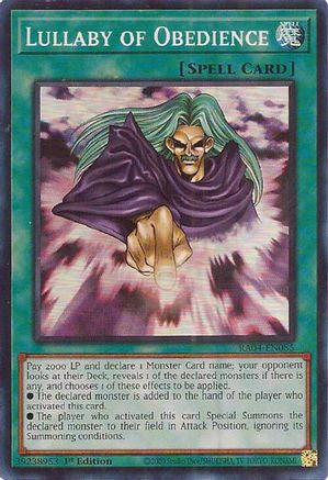 Lullaby of Obedience [RA04-EN085] - Quarter Century Stampede 1st Edition - Super Rare - Trinity Hobby