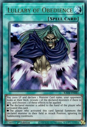 Lullaby of Obedience (Ultimate Rare) [RA04-EN085] - Quarter Century Stampede 1st Edition - Ultimate Rare