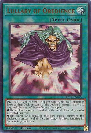 Lullaby of Obedience (UR) [RA04-EN085] - Quarter Century Stampede 1st Edition - Ultra Rare - Trinity Hobby