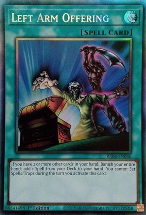 Left Arm Offering (CR) [RA04-EN086] - Quarter Century Stampede 1st Edition - Collector's Rare - Trinity Hobby