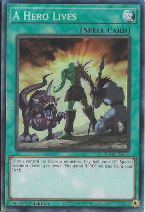 A Hero Lives (CR) [RA04-EN087] - Quarter Century Stampede 1st Edition - Collector's Rare - Trinity Hobby