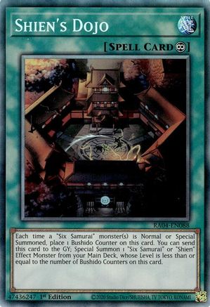 Shien's Dojo (CR) [RA04-EN088] - Quarter Century Stampede 1st Edition - Collector's Rare - Trinity Hobby