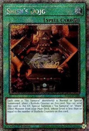 Shien's Dojo (Platinum Secret Rare) [RA04-EN088] - Quarter Century Stampede 1st Edition - Platinum Secret Rare - Trinity Hobby