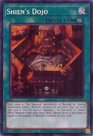 Shien's Dojo (Secret Rare) [RA04-EN088] - Quarter Century Stampede 1st Edition - Secret Rare - Trinity Hobby