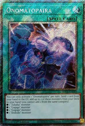 Onomatopaira (Platinum Secret Rare) [RA04-EN089] - Quarter Century Stampede 1st Edition - Platinum Secret Rare - Trinity Hobby