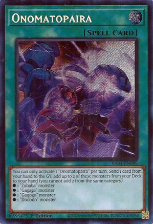 Onomatopaira (Secret Rare) [RA04-EN089] - Quarter Century Stampede 1st Edition - Secret Rare - Trinity Hobby