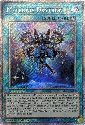 Meteonis Drytron (Platinum Secret Rare) [RA04-EN096] - Quarter Century Stampede 1st Edition - Platinum Secret Rare - Trinity Hobby