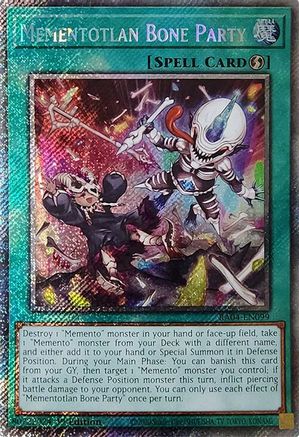 Mementotlan Bone Party (Platinum Secret Rare) [RA04-EN099] - Quarter Century Stampede 1st Edition - Platinum Secret Rare - Trinity Hobby