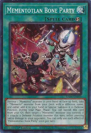 Mementotlan Bone Party [RA04-EN099] - Quarter Century Stampede 1st Edition - Super Rare - Trinity Hobby