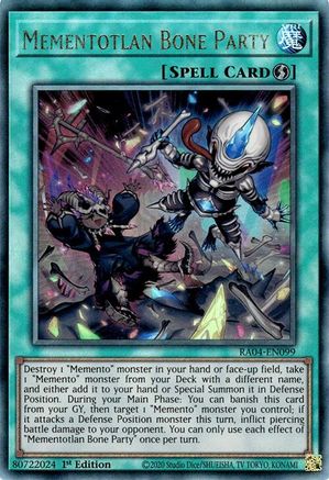 Mementotlan Bone Party (Ultimate Rare) [RA04-EN099] - Quarter Century Stampede 1st Edition - Ultimate Rare - Trinity Hobby