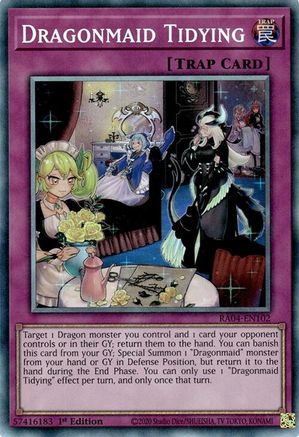 Dragonmaid Tidying (CR) [RA04-EN102] - Quarter Century Stampede 1st Edition - Collector's Rare - Trinity Hobby