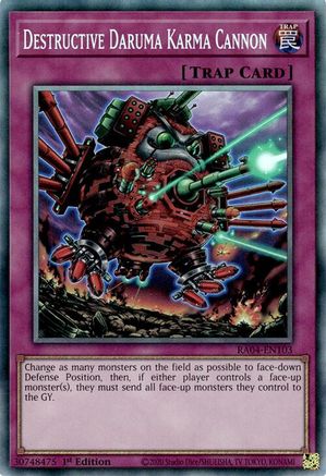 Destructive Daruma Karma Cannon (CR) [RA04-EN103] - Quarter Century Stampede 1st Edition - Collector's Rare - Trinity Hobby