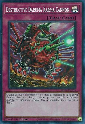 Destructive Daruma Karma Cannon [RA04-EN103] - Quarter Century Stampede 1st Edition - Super Rare - Trinity Hobby
